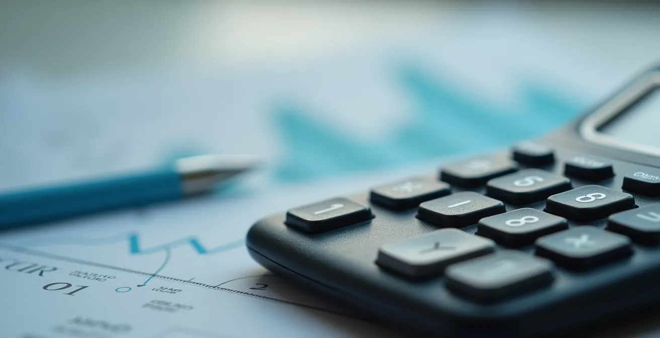 Detalle macro de calculadora y documentos con análisis de costes